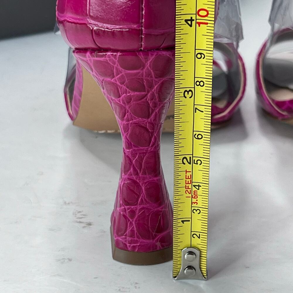 Vince Camuto Reesera Deep Magenta Croco Sandal Women's 5M NWB Barbie - Picture 9 of 11